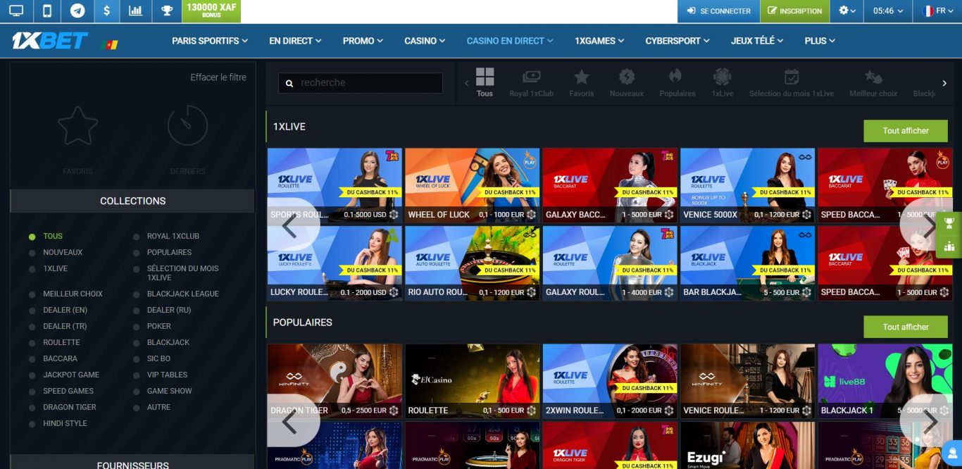 Revue de 1xBet casino app